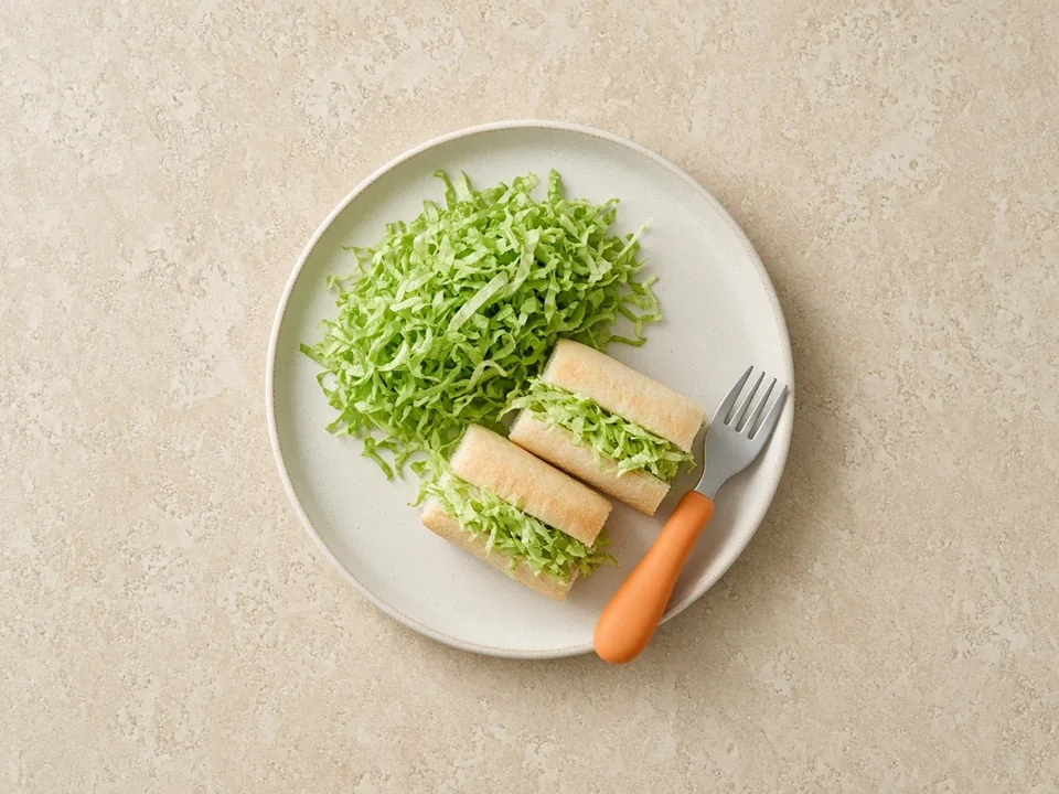 Lettuce for 12 months+: finely shredded raw, or cooked