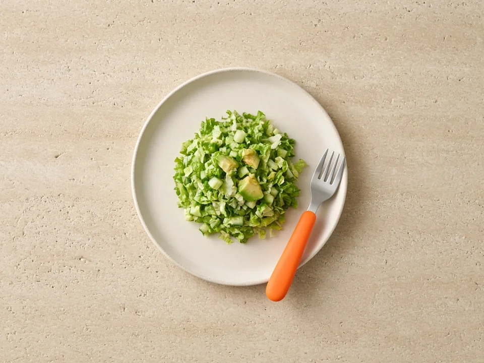 Lettuce for 18 months+: shredded or small pieces in salads and wraps