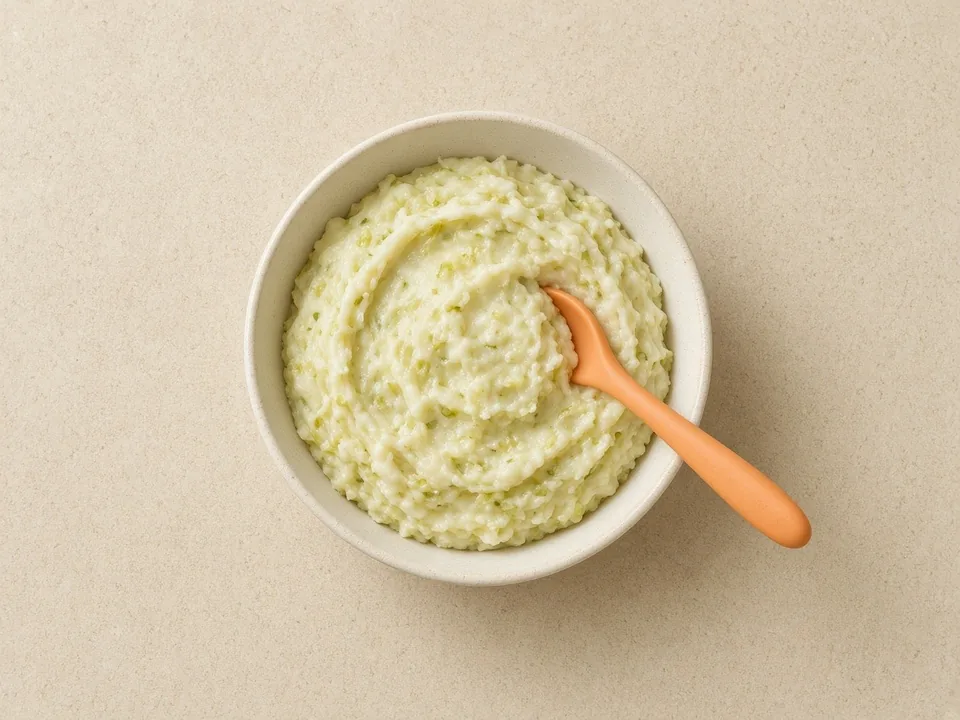 Lettuce for 6 months+: cooked soft, then blended or very finely chopped
