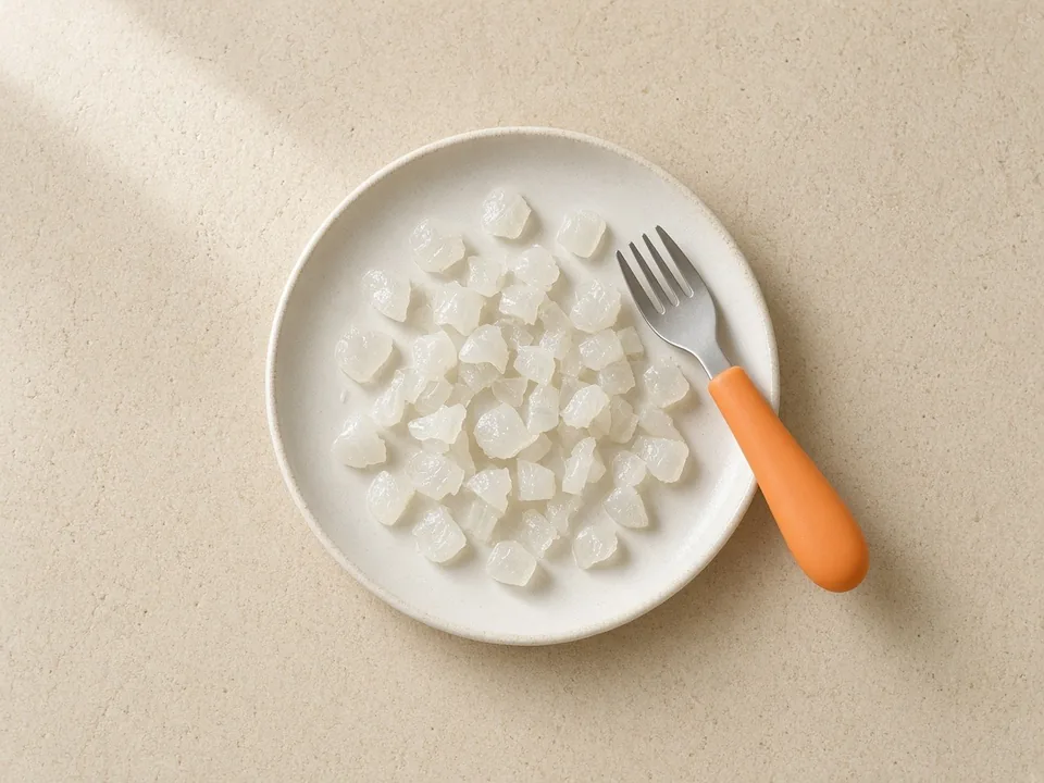 Longan for 18 months+: peeled, seeded and quartered, or in dishes