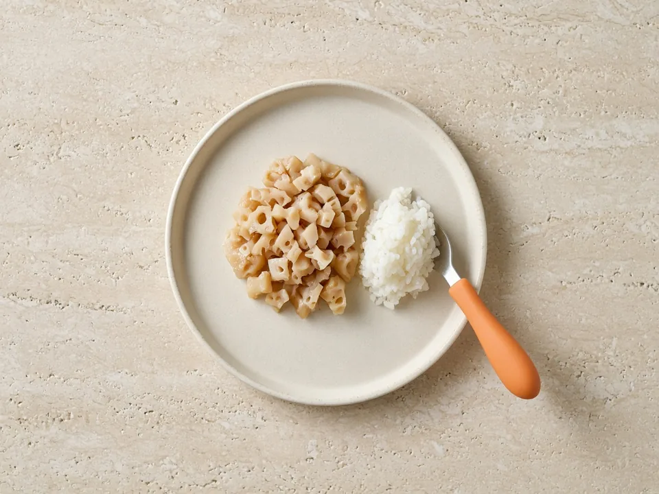 Lotus root for 18 months+: soft-cooked pieces or in family meals
