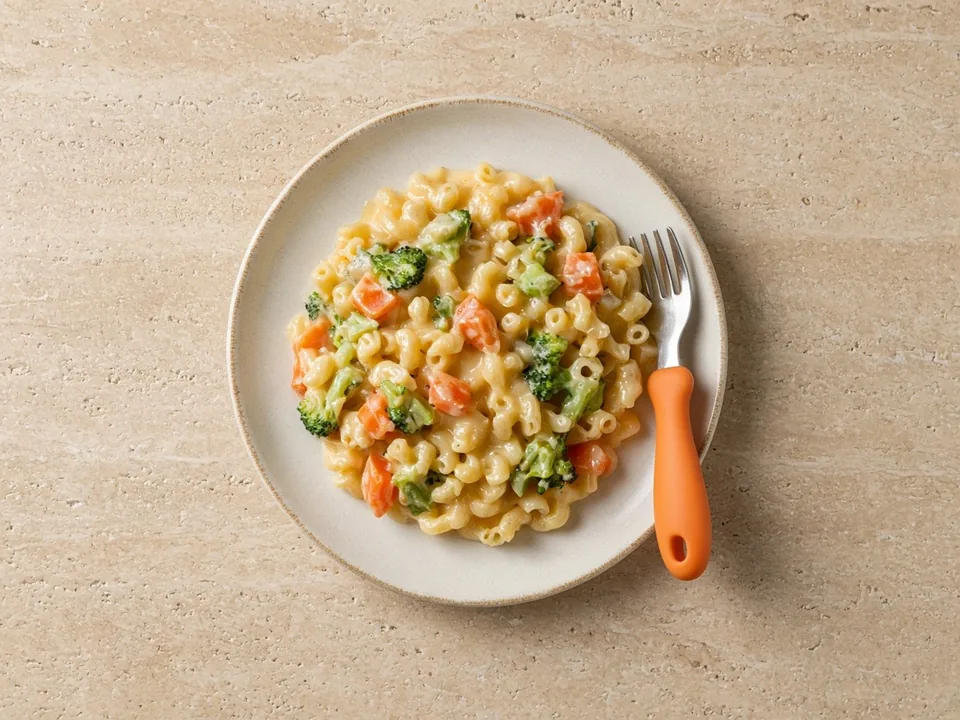 Mac and cheese for 18 months+: mac and cheese with vegetables