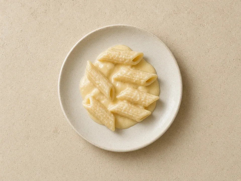 Mac and cheese for 6 months+: large soft shapes in sauce, or mashed