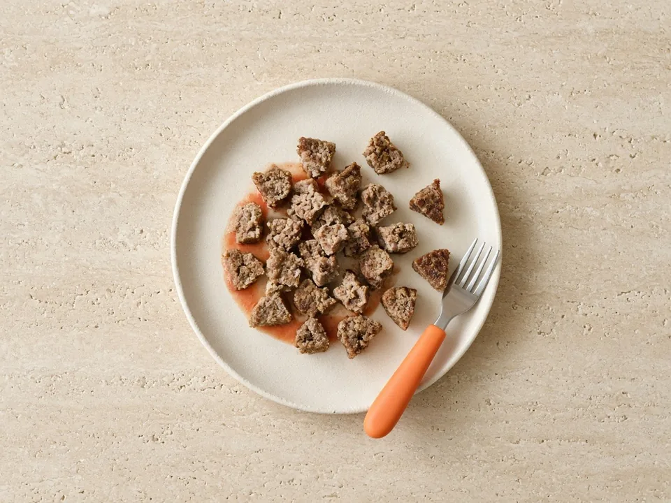 Meatballs for 12 months+: meatballs cut into small pieces