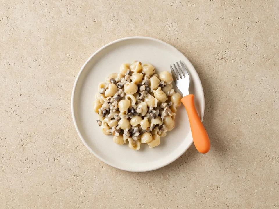 Mushroom for 18 months+: cooked, chopped or sliced in dishes