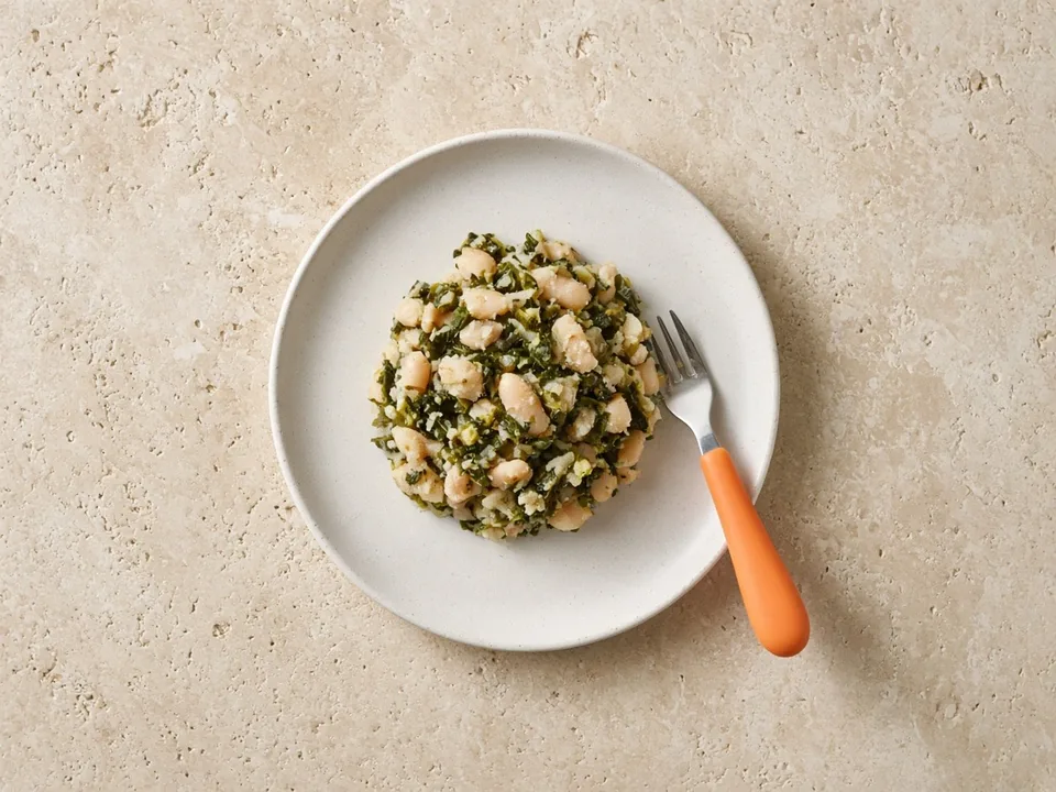 Mustard greens for 18 months+: cooked, chopped or blended in dishes