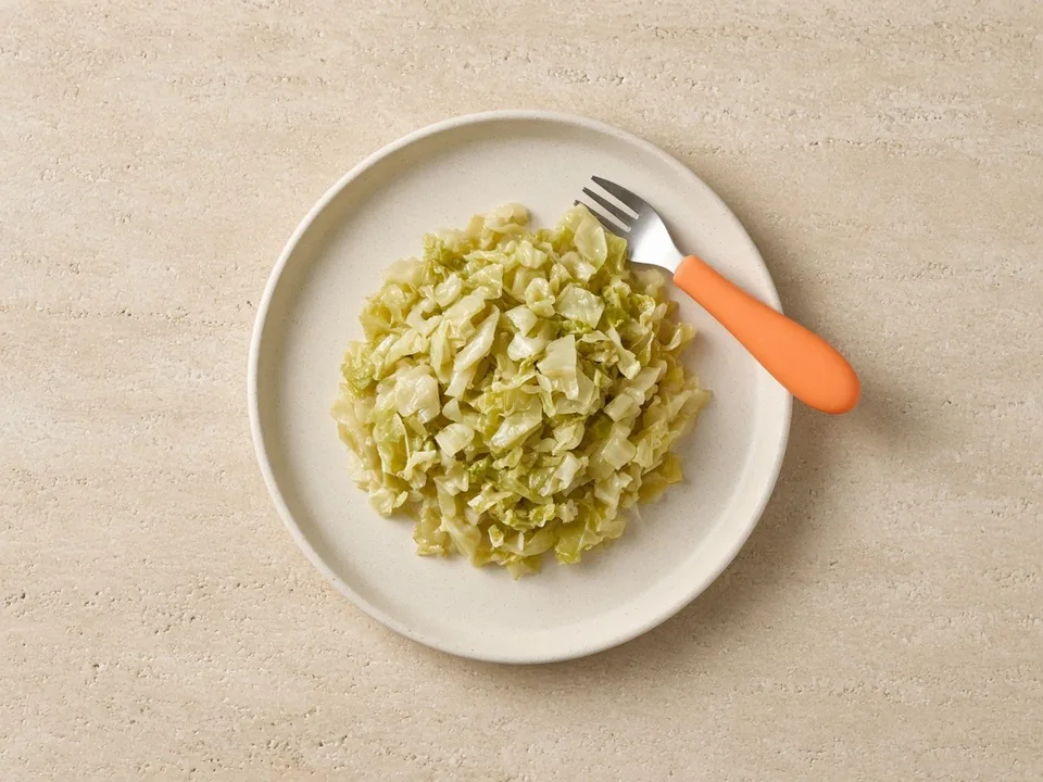 Napa cabbage for 18 months+: soft-cooked, chopped in dishes