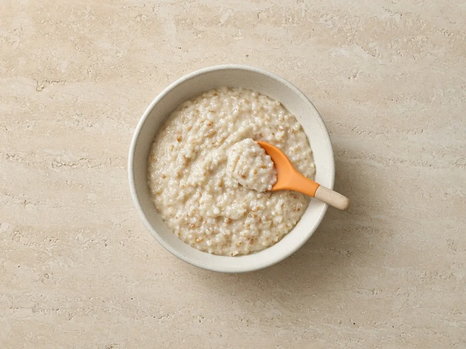 Natto for 6 months+: chopped natto stirred into soft food