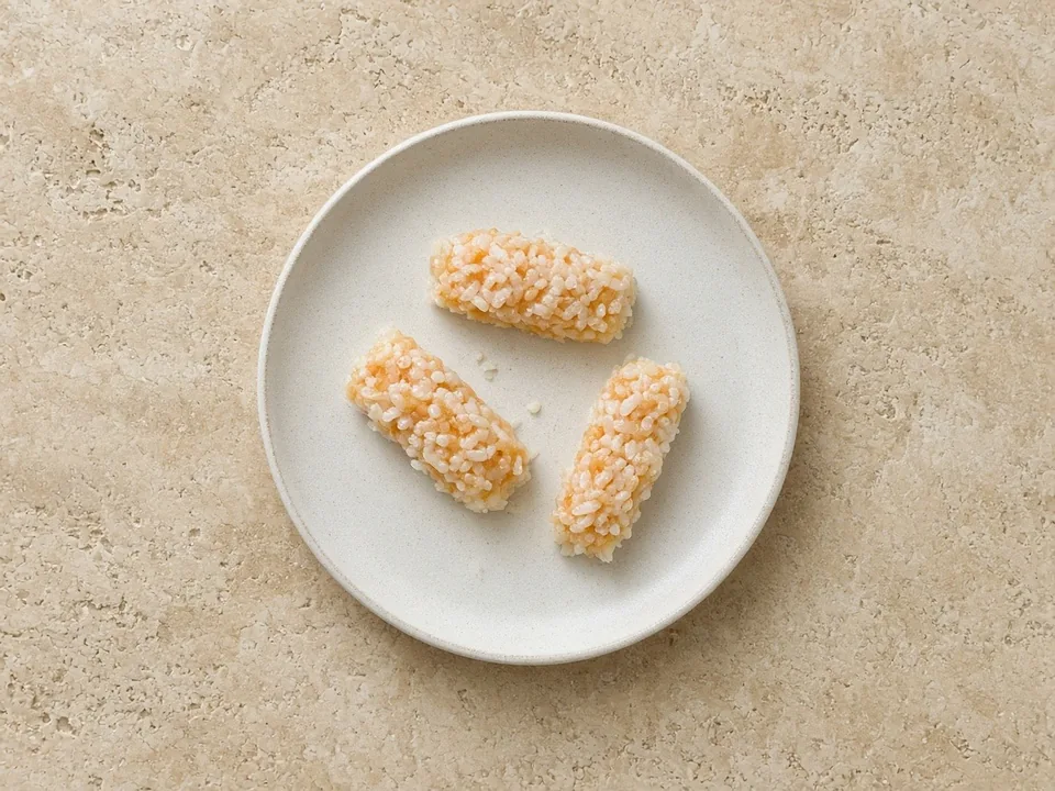 Onigiri for 6 months+: soft, flat rice fingers