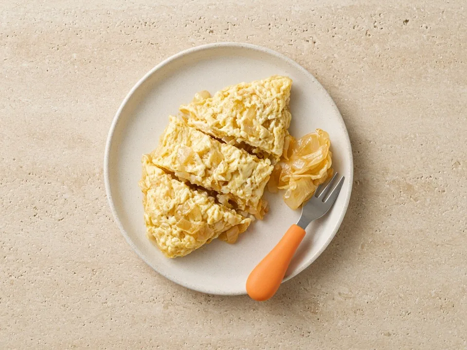 Onion for 18 months+: soft-cooked onion in family dishes