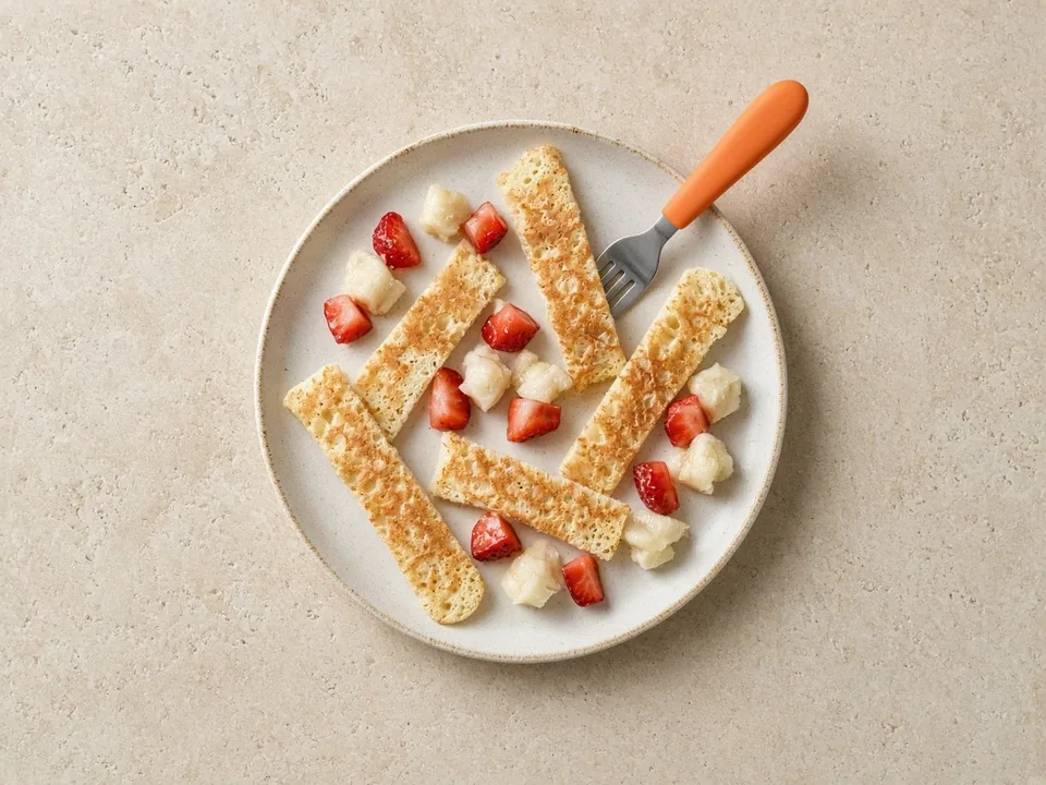 Pancakes for 18 months+: family pancakes, cut up