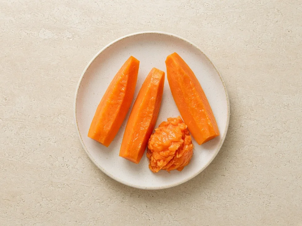 Papaya for 6 months+: ripe peeled spears or mash