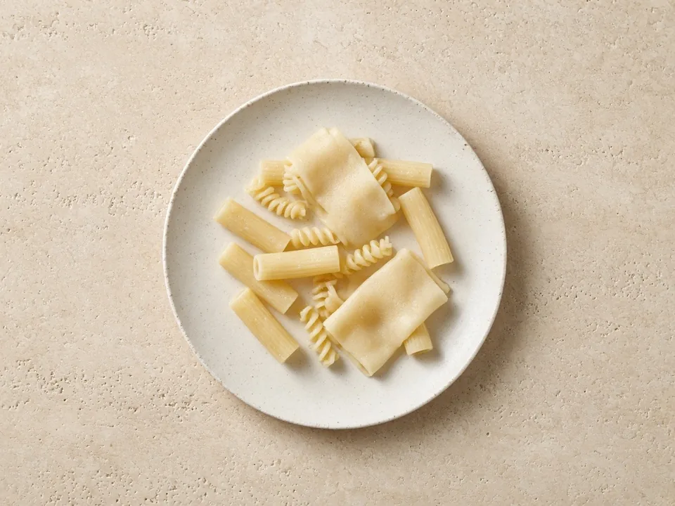 Pasta for 6 months+: large soft shapes or wide strips