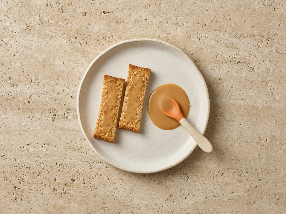 Peanut butter for 6 months+: thinned smooth peanut butter