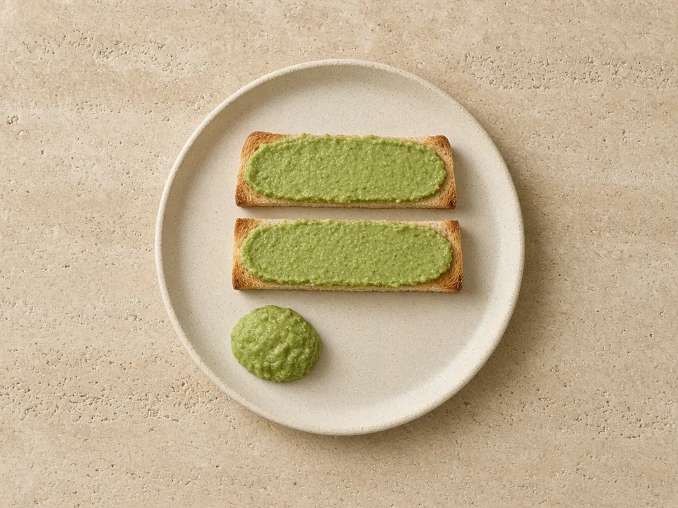 Peas for 6 months+: mashed peas, on a spoon or toast