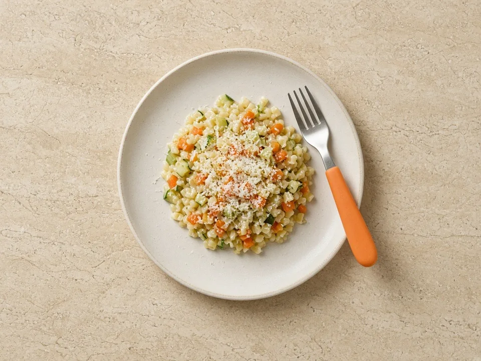 Pecorino for 12 months+: finely grated in family dishes