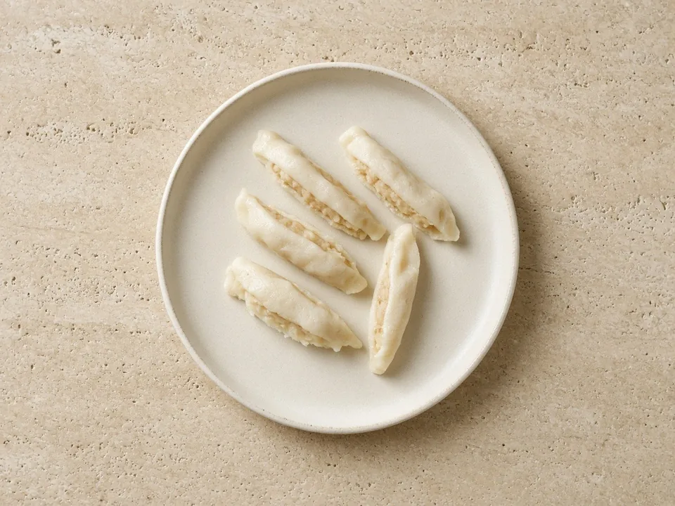 Pierogi for 6 months+: boiled pierogi cut into strips