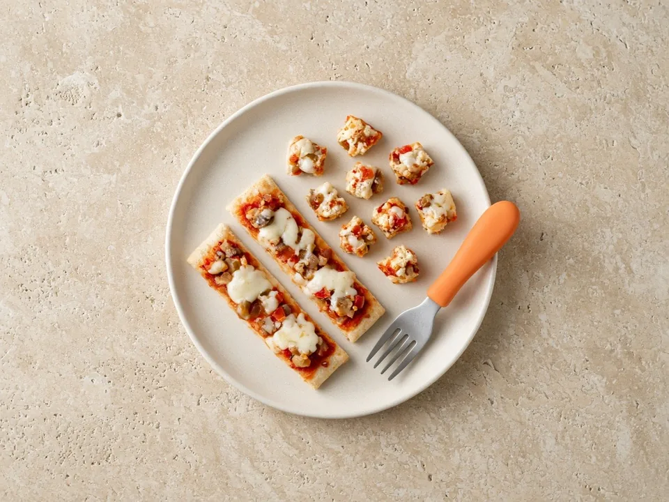 Pizza for 12 months+: strips or bite-sized pieces