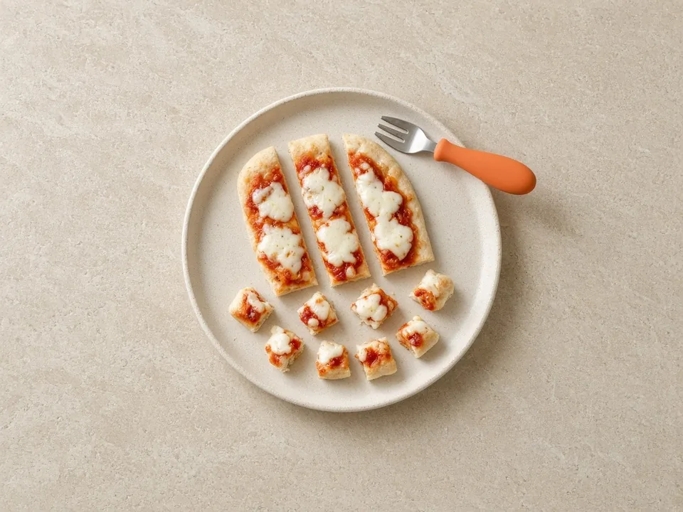 Pizza for 18 months+: family pizza, cut up