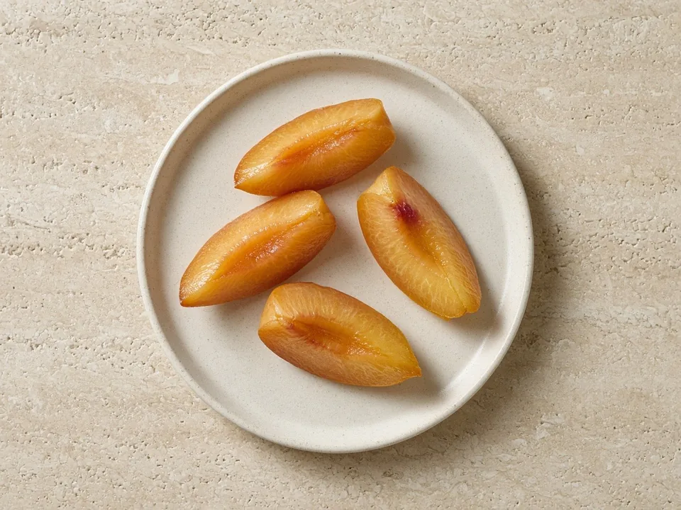 Plum for 6 months+: ripe peeled wedges or mash