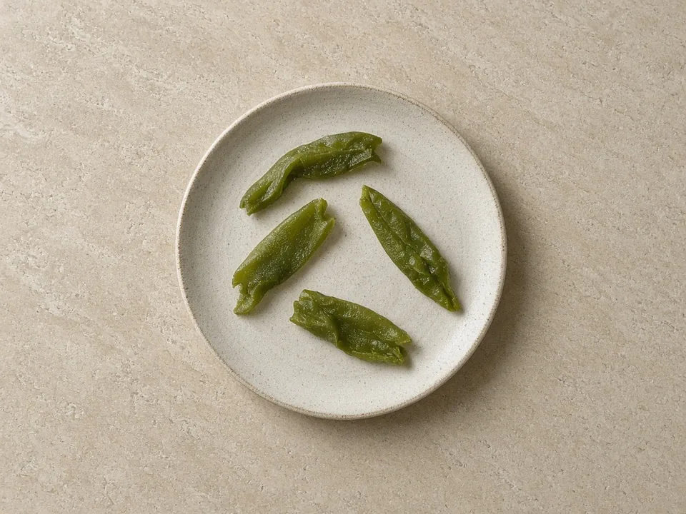 Poblano for 6 months+: soft roasted strips, skin removed, or mashed