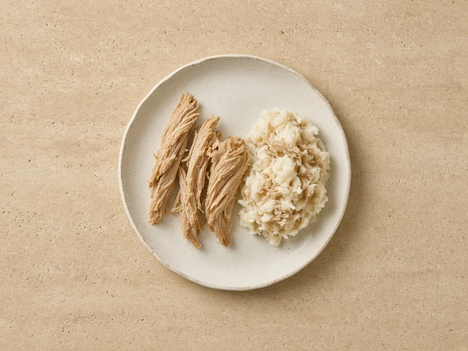 Pork for 6 months+: tender strips, soft patties or shredded