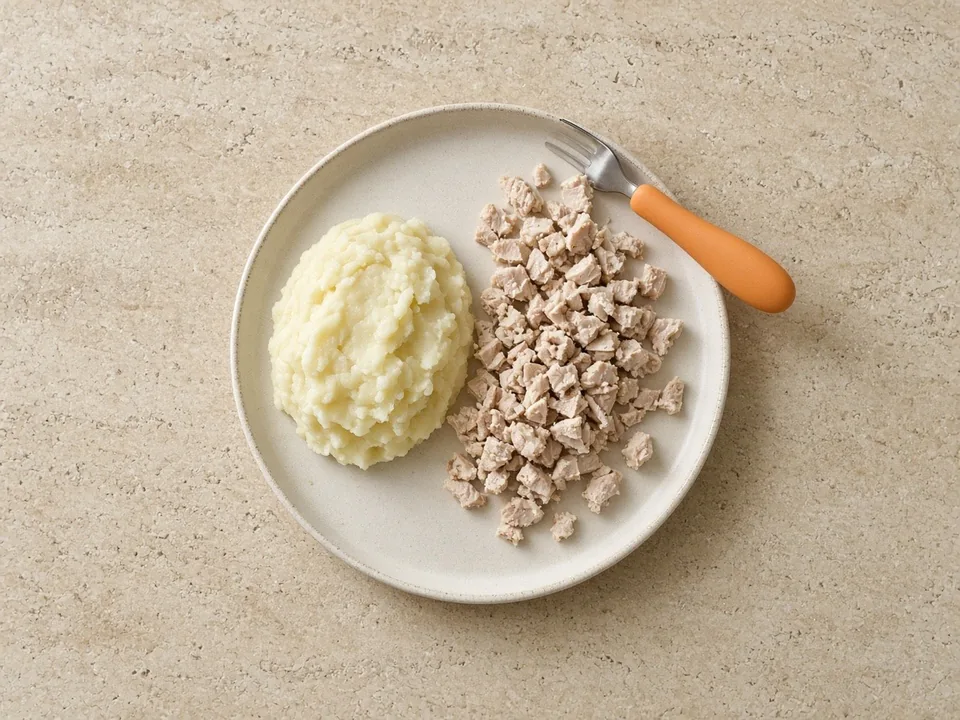 Pork chop for 18 months+: thin pieces in family meals