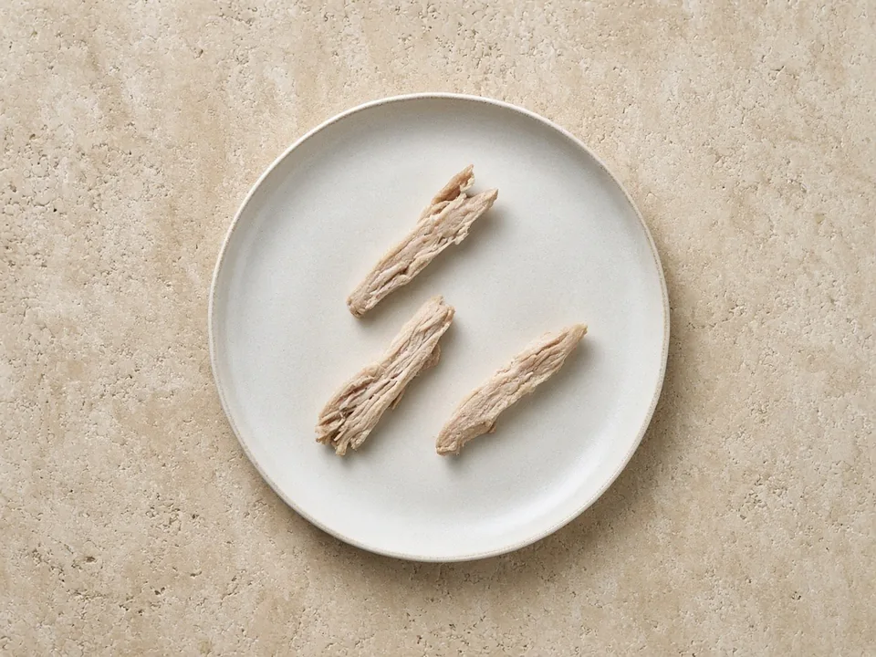 Pork chop for 6 months+: braised strips that fall apart, or finely minced