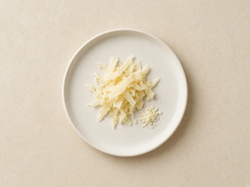 Provolone for 9 months+: shreds or small thin pieces