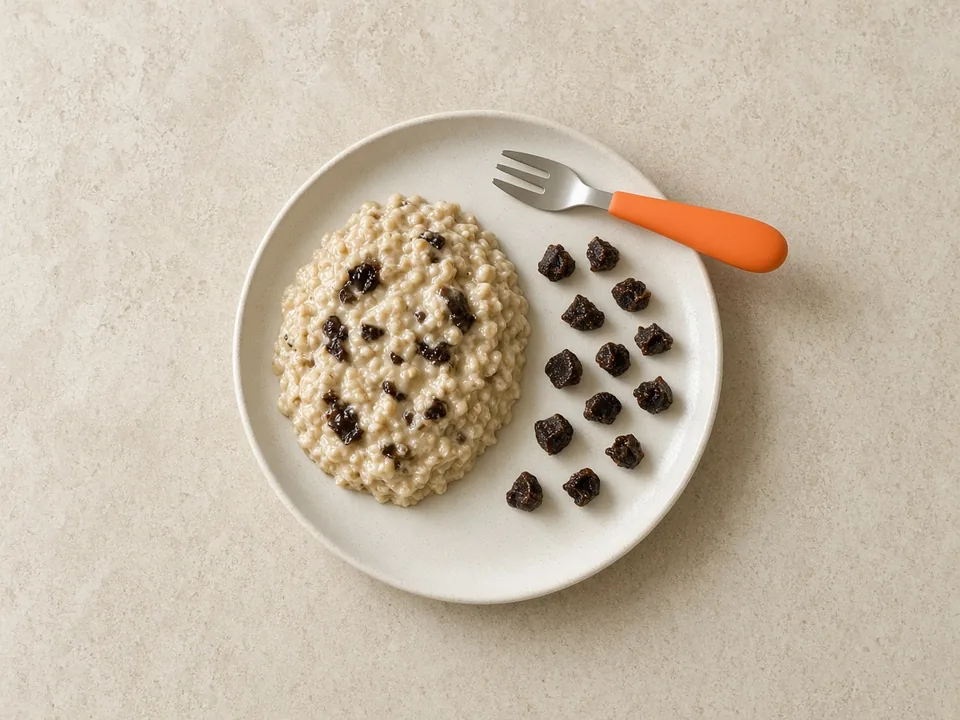 Prunes for 18 months+: chopped, stewed or cooked into dishes