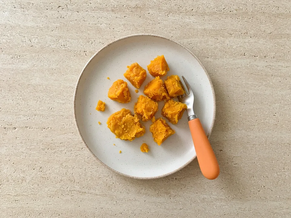 Pumpkin for 12 months+: pieces, mash or in dishes