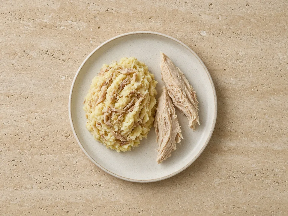 Quail for 6 months+: finely shredded, or soft strips of breast meat