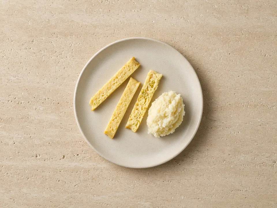 Quail eggs for 6 months+: mashed egg or omelet strips