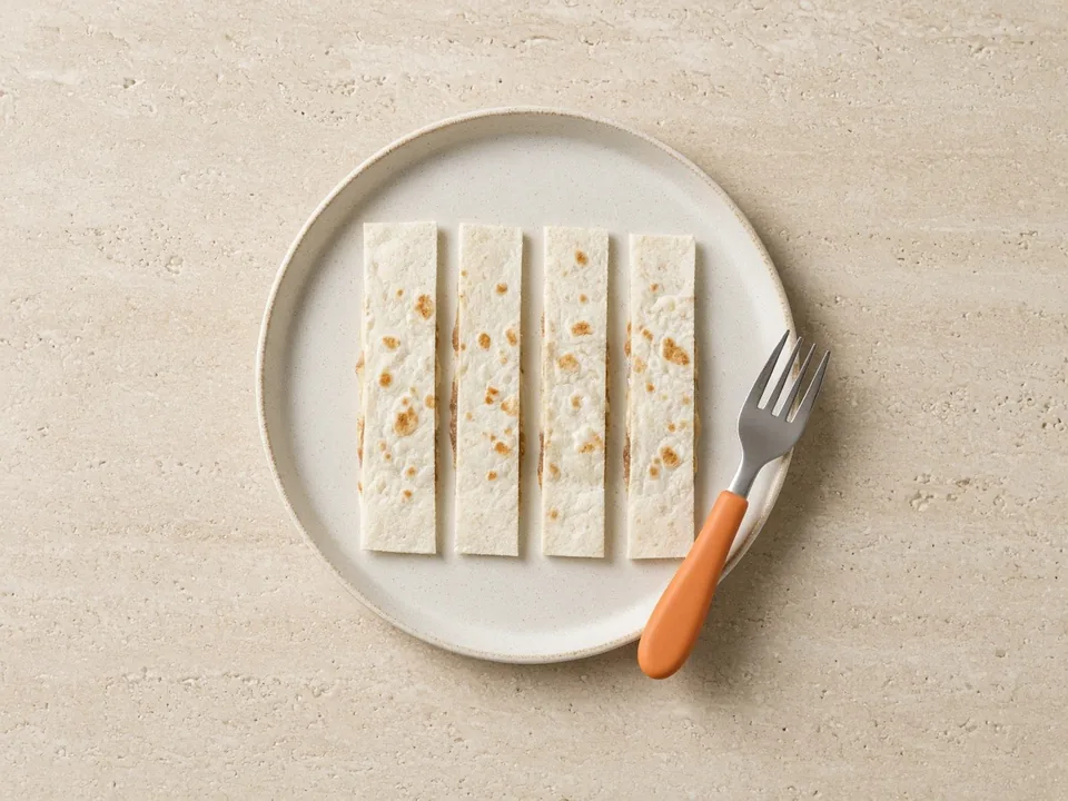 Quesadilla for 12 months+: strips or bite-sized pieces