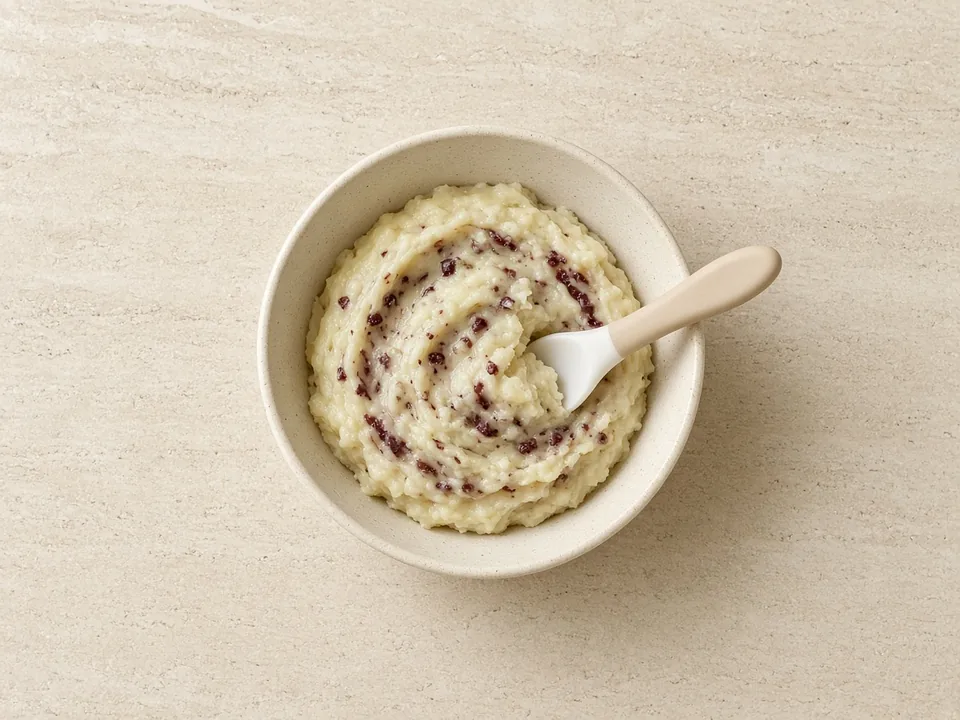 Radicchio for 6 months+: cooked soft, then blended or very finely chopped