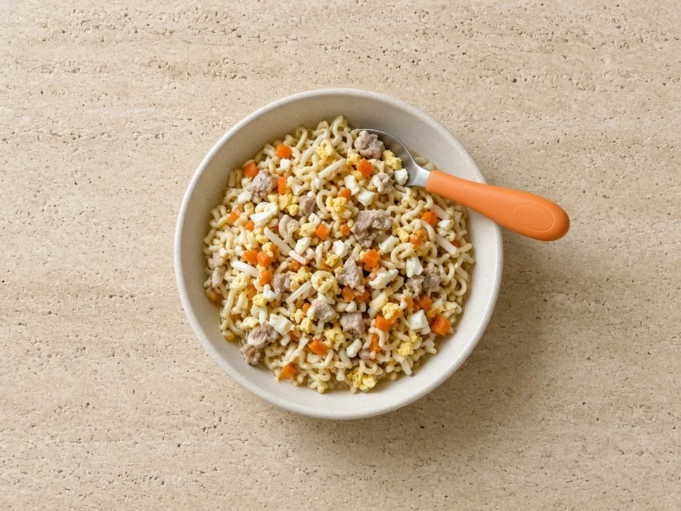 Ramen for 18 months+: ramen bowl, cut up