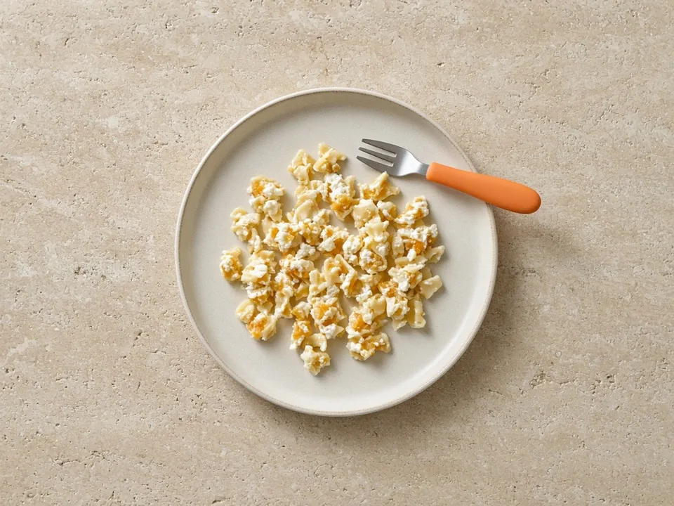 Ravioli for 18 months+: ravioli cut into pieces