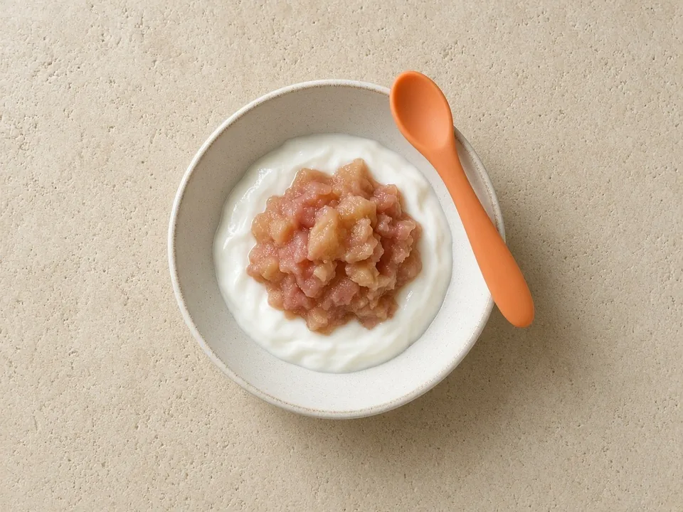 Rhubarb for 12 months+: stewed, as a topping or in dishes