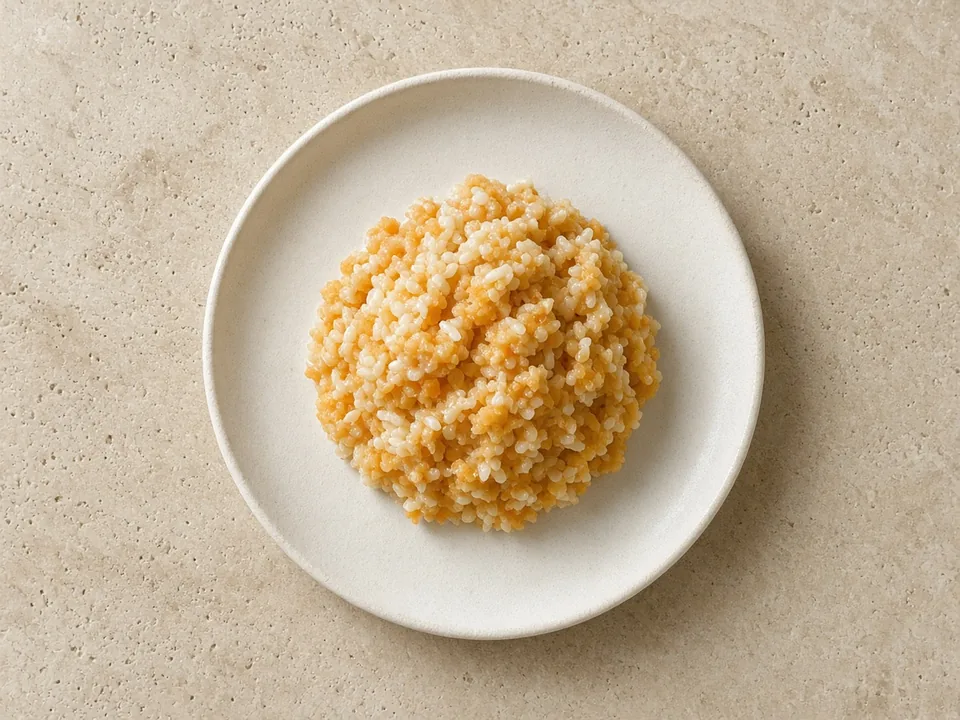 Rice for 9 months+: soft rice in moist foods