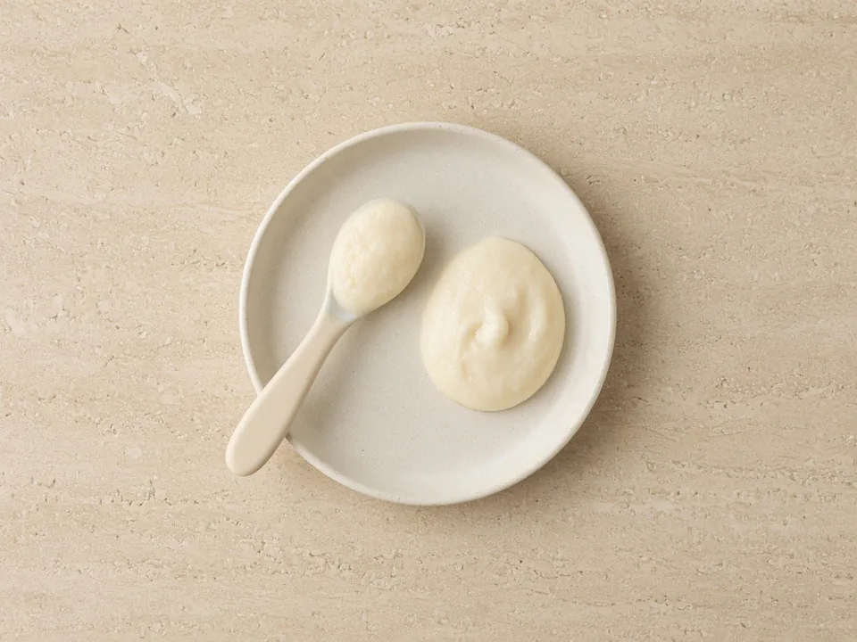 Risotto for 6 months+: mashed risotto on a spoon