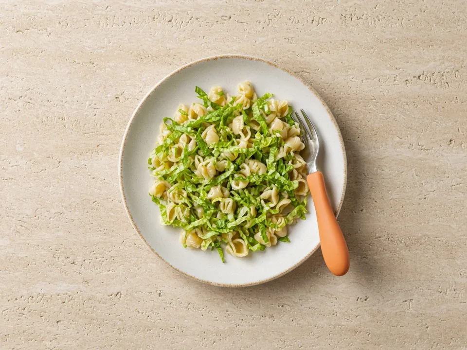 Romaine for 12 months+: finely shredded raw, or cooked