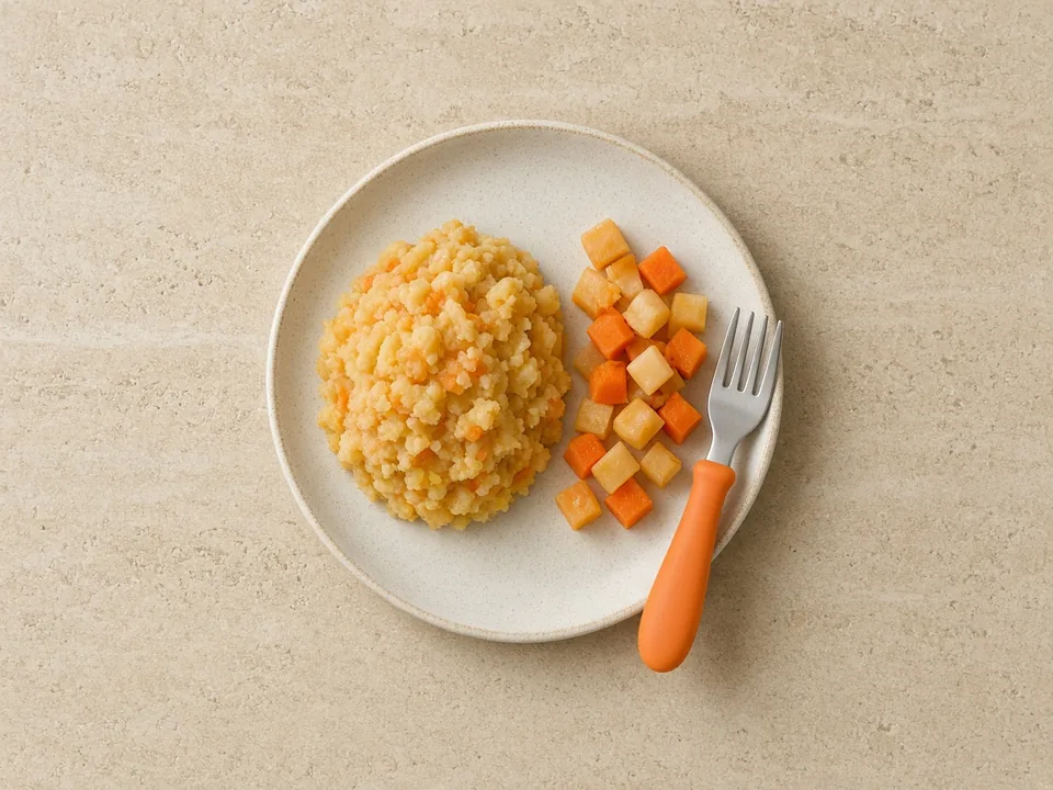 Rutabaga for 12 months+: soft-cooked pieces or in dishes