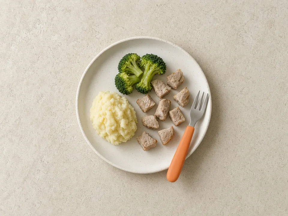 Sausage for 18 months+: small pieces from quartered strips