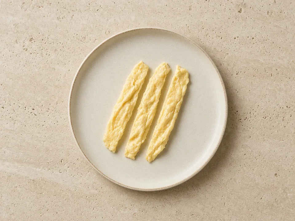 Scrambled eggs for 6 months+: soft scrambled strips or large clumps
