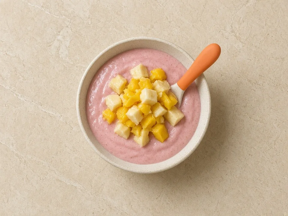 Smoothie for 18 months+: smoothie bowl, or a diluted drink with a meal