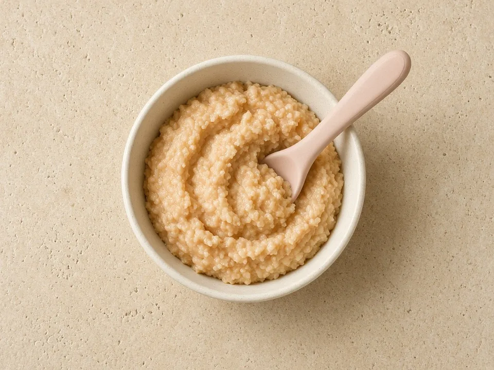 Sorghum for 9 months+: mashed sorghum or soft patties