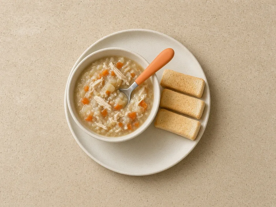 Soup for 18 months+: soup with a spoon and dippers