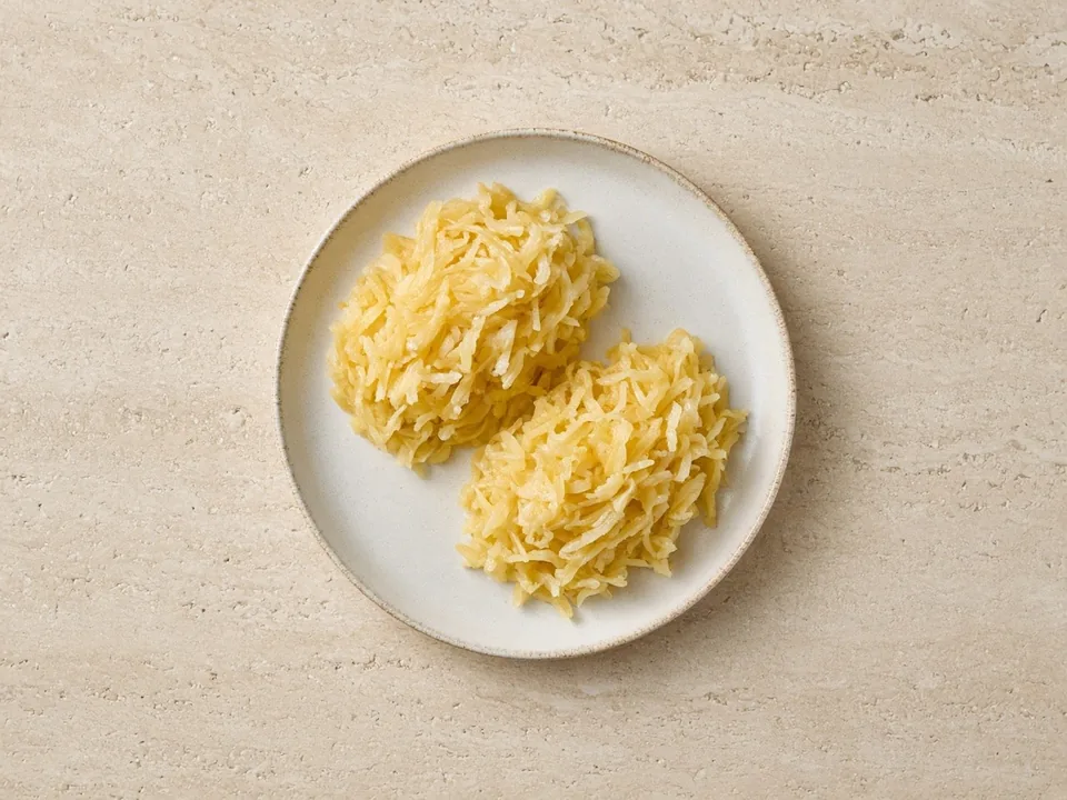 Spaghetti squash for 6 months+: mashed squash or soft clumps of short strands