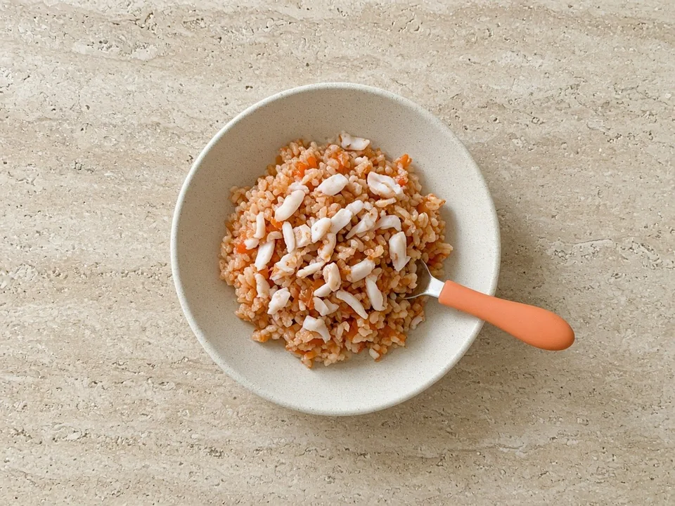 Squid for 18 months+: chopped into family meals