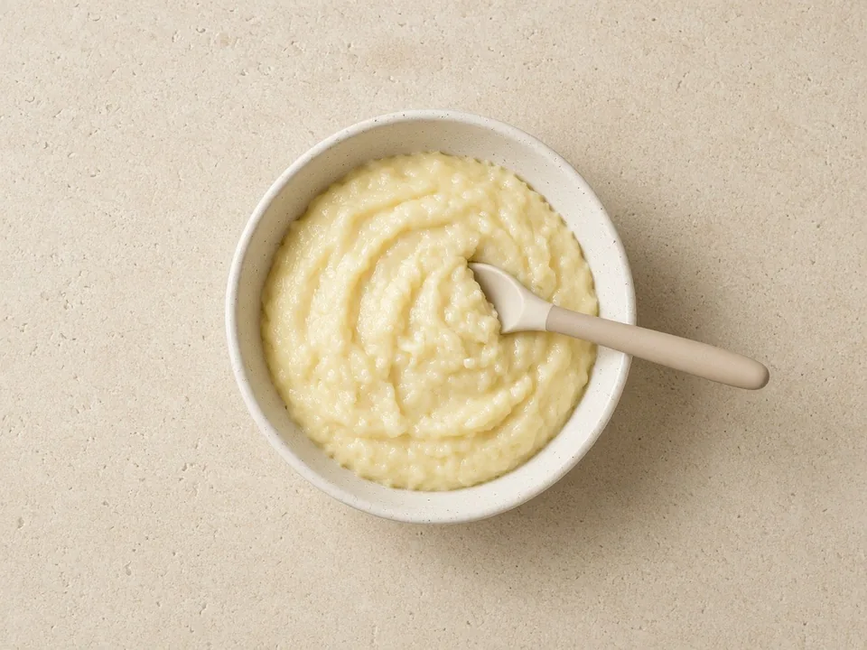 String cheese for 6 months+: grated and melted into food